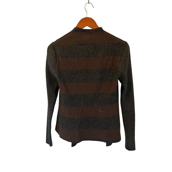 Iris Setlakwe Womens Striped Wool & Knit Cardigan Jacket Size 4 Made In Canada - Picture 4 of 7
